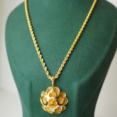 Telkari Çiçek Pendatli Kolye