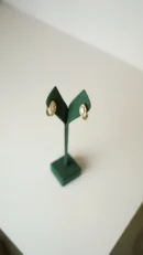 Iki Renkli Kare Motifli Halka Küpe