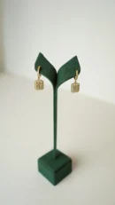 Kucuk Dikdortgen Profilli Altın Halka Küpe