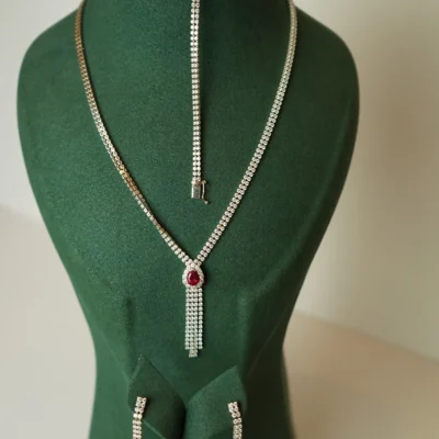 Roze Altın Detayli Hasir Seti